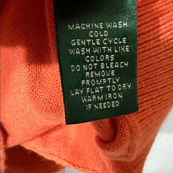 Lauren by Ralph Lauren, orange, boatneck sweater, women’s size small - Picture 5 of 7